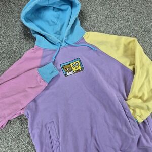 Teddy‎ Fresh × SpongeBob SquarePants Colorblock Hoodie Size Small Purple Pastel